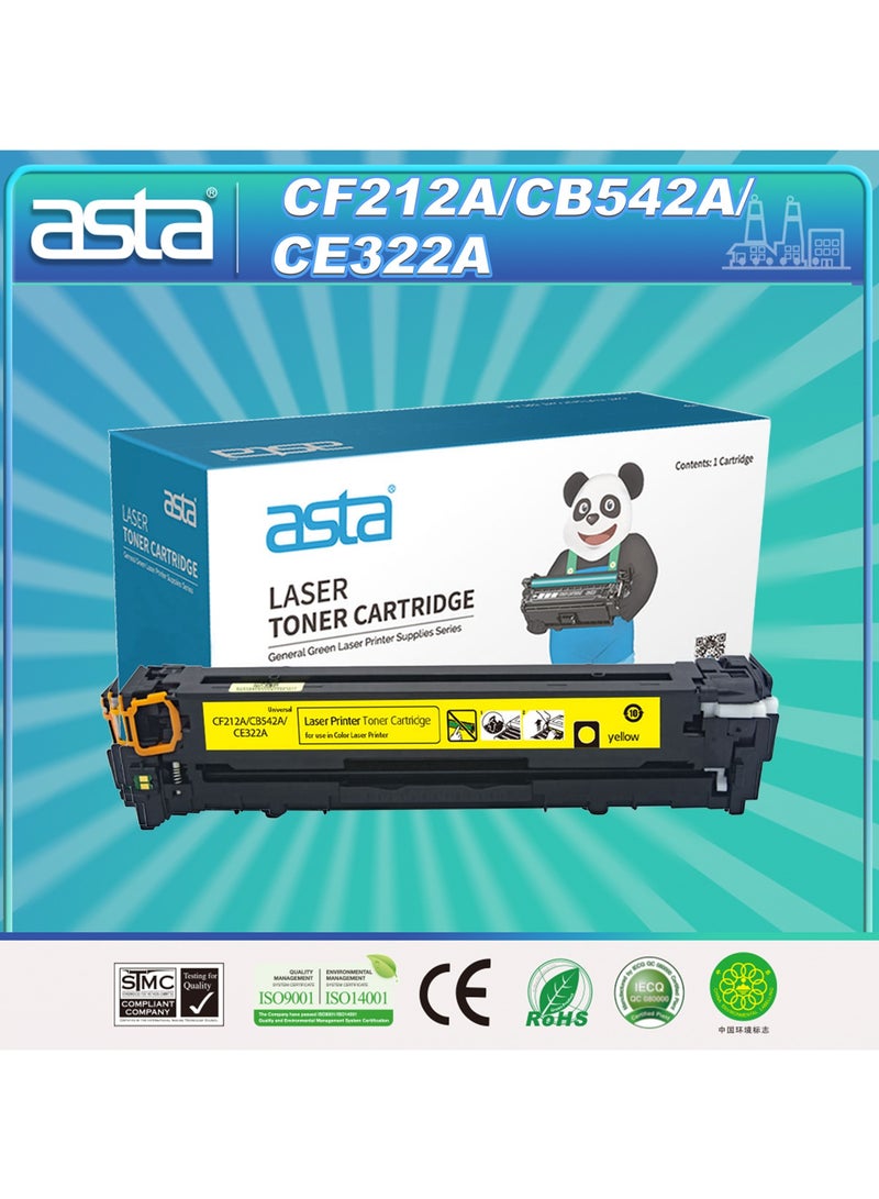استا خرطوشة حبر ملونة ASTA CB542A 125A متوافقة مع طابعة LaserJet CM1300 CM1312 CP1210 CP1215 CP1515n CP1518ni CB 542 125 A Yellow Y Premium طباعة بديلة عالية الإنتاجية مستهلكة - Image 1
